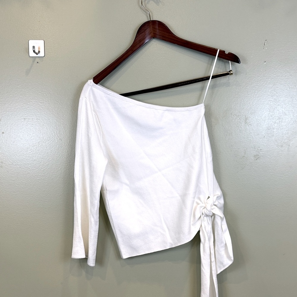 Club Monaco Off White Asymmetrical Blouse